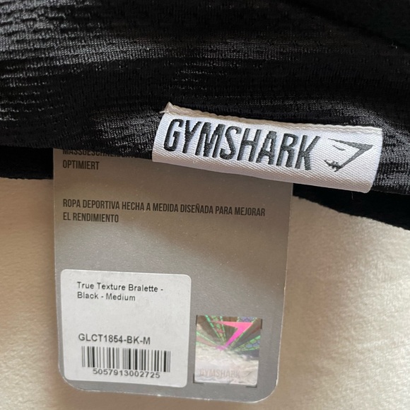 Gymshark True Texture Bralette - Black NWT - Picture 4 of 8